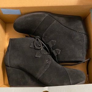 Toms Kala Black Suede Booties